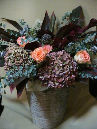 お祝いスタンドアレンジ【シックで大人っぽい】