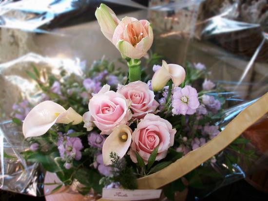 シュガーピンクアレンジメント【淡い色合い】