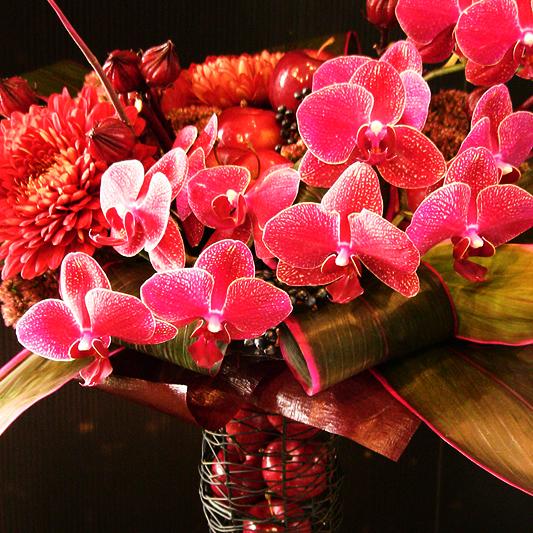 蘭のモダンアレンジ 【個展開催のお祝い・出演祝い・開店、開業祝い