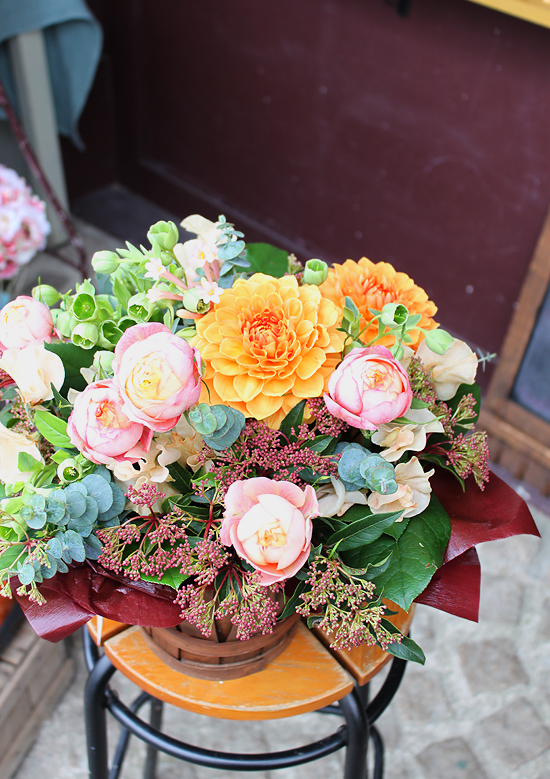 たっぷりグリーンのビタミンカラーアレンジ